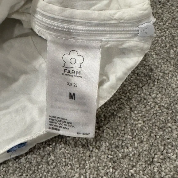 Farm Rio Blue Flowers Long Sleeve Crop Top size Medium - Picture 12 of 12